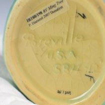 Jade Green Ming Tree Vase with Asian-Inpsired Motifs