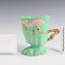 Jade Green Ming Tree Pitcher with Asian-Inspired Motifs