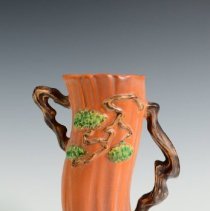 Ming Tree Vase with a Brown Trial Glaze and Asian-Inspired Motifs