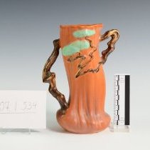 Ming Tree Vase with a Brown Trial Glaze and Asian-Inspired Motifs