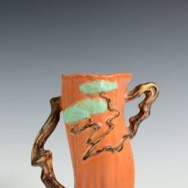 Ming Tree Vase with a Brown Trial Glaze and Asian-Inspired Motifs