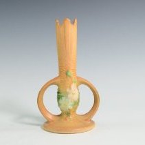 Cosmos Bud Vase in Sepia Brown with Floral Spray