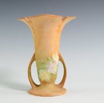Cosmos Vase in Sepia Brown with Floral Spray