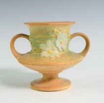 Cosmos Vase in Sepia Brown with Floral Spray