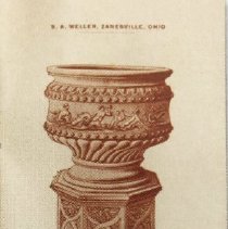 Red Glazed and Decorated Jardinière with Eros and Aphrodite