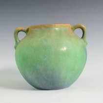 Mottled Green and Tan Earlam Vase