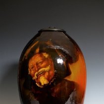 Rozane Royal (Dark) Vase Converted into a Lamp Base with a Portrait of Sir 