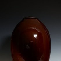 Rozane Royal (Dark) Vase Converted into a Lamp Base with a Portrait of Sir 