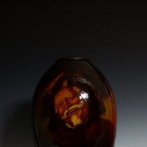 Rozane Royal (Dark) Vase Converted into a Lamp Base with a Portrait of Sir 