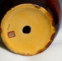 Rozane Royal (Dark) Vase Converted into a Lamp Base with a Portrait of Sir 