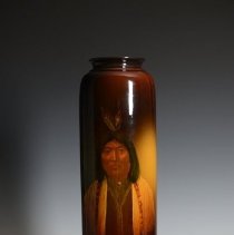 2005.1.75 Weller Pottery Company Louwelsa Vase With A Native American-2
