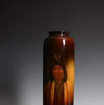 2005.1.75 Weller Pottery Company Louwelsa Vase With A Native American-6