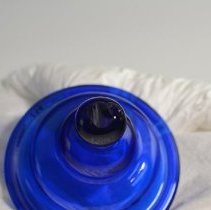 1946.10266 Attributted To Zanesville Glass Works Cobalt Blue Sugar Bowlwith