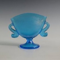 2005.38 Fenton Glass Company Celeste Blue Fan Vase-2