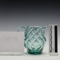 Brilliant Green Aquamarine 10 Diamond Pattern Pitcher with a Solid Handle