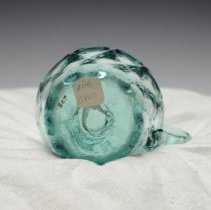 Brilliant Green Aquamarine 10 Diamond Pattern Pitcher with a Solid Handle