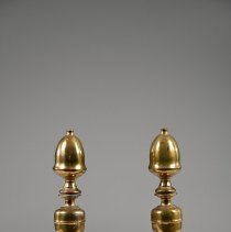 1952.10411ab Pair Of Brass Andirons 1