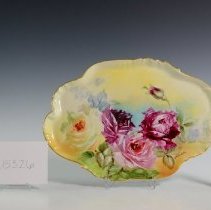 American China Painted Decorative Platter Featuring Roses