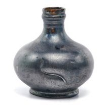 Vase Featuring a Black Metallic Lustre Glaze and an "S" Mark