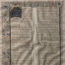Illuminated Manuscript Vellum Leaf Featuring Foliate Marginalia