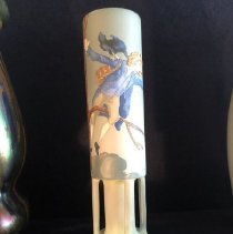 Rare and Unusual Dickens Ware III Slip-Decorated Vase Featruing a Young Man