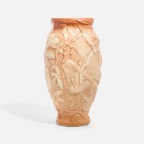 Rare Jeweled Line Vase Featuring a Portrait of an Indigenous American