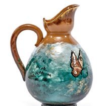 Limoge Line Pitcher Featuring a Butterfly