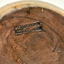 Teapot and Lid Featuring a Green and Brown Sponged Glaze Band