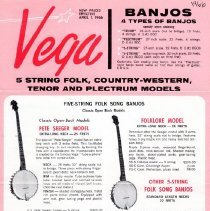 handbill/vega banjo 1966