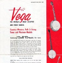 handbill/vega banjo november 1967
