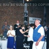 Jack Canine accepting Hall of Fame Induction 2001