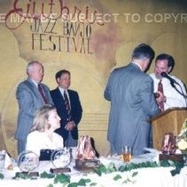 Buddy Wachter accepting Hall of Fame Induction 2001