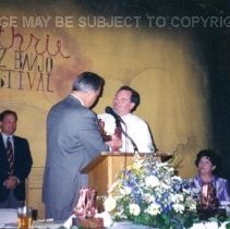 Buddy Wachter accepting Hall of Fame Induction 2001
