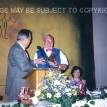 Jack Canine accepting Hall of Fame Induction 2001