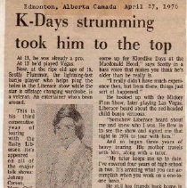 newspaper clipping/(scotty plummer) strumming took him to the top