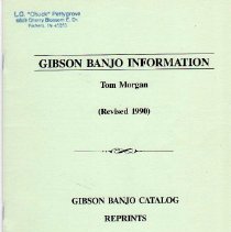 catalog front cover/gibson banjo information (revised 1990)