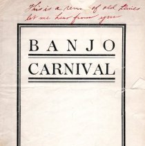 program front cover/banjo carnival carnegie hall 1910