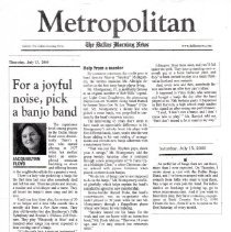 newspaper article/for a joyful noise, pick a banjo band