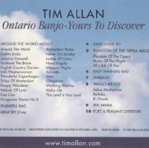 cd back liner/tim allan ontario banjo