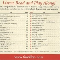 data cd back liner/tim allan 40 song arrangements for tenor banjo