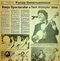 newspaper article foster's daily democrat page 6/banjo spectacular 1987