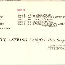 back of sleeve/how to play the 5-string banjo by pete seeger