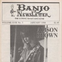 magazine front page/banjo newsletter january 1990 alison brown