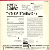 back of album sleeve/the dukes of dixieland com on and hear!