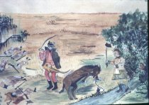Battle of Bloody Marsh, Watercolor, Vara A. Majette