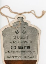 Guest Ticket for Attendance, Launch of SS Johan Printz