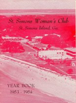 St. Simons Woman's Club, Yearbook 1953-1954, cover