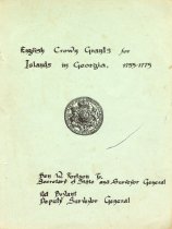 "English Crown Grants for Islands in Georgia 1755-1775" - Cover