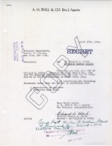 Notification to Treasury Department of the Loss of the SS William B. Woods