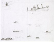 Drawing of the SS William B. Woods Sinking in the Mediterranean